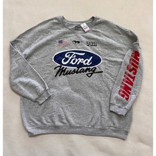 Ford Mustang "USA" Graphic Crewneck Sweatshirt Heather Grey 3X Official NWT
