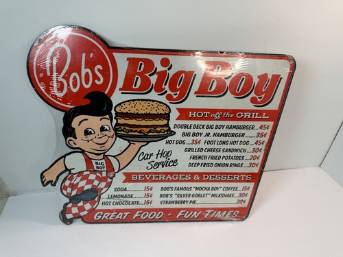Bobs Big Boy Hamburger Car Hop Food Service Large Metal Sign Menu Wall Decor