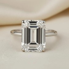 13x18mm Emerald Cut London Blue Topaz Ring 925 Sterling Silver Handmade