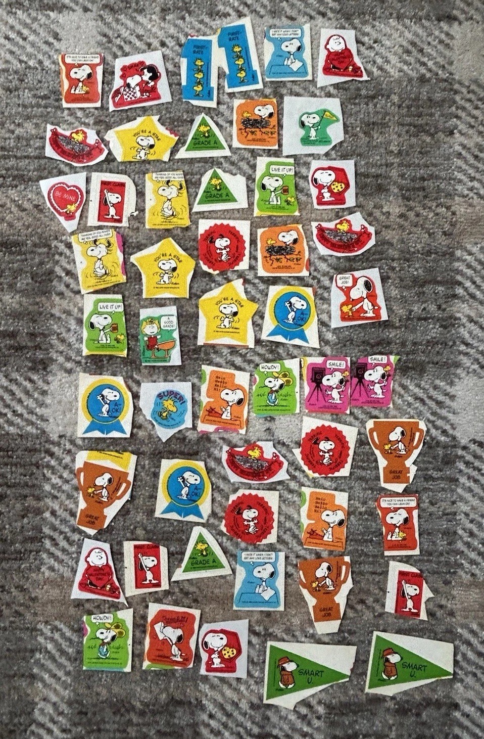 Vintage 1980s-1990s Lot Of 50 Peanuts Snoopy Charles Schulz Stickers