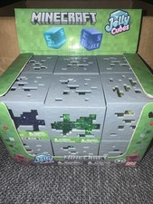 Lot of 12 Minecraft Jelly Cubes with Display Case Blue Red Green Purple Yellow