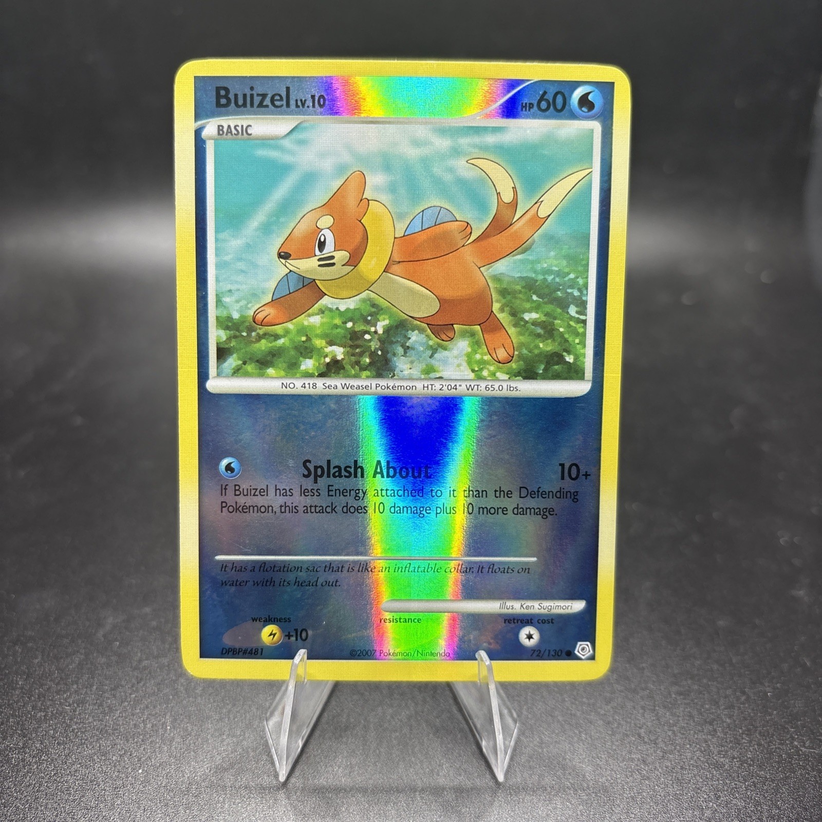 Pokémon Vintage Card Buizel Reverse Holo 72/130 DP Diamond & Pearl NM -j
