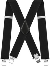Heavy-Duty 2-Inch Wide Adjustable Elastic X-Back Work Suspenders