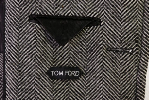 Tom Ford Black Tan Tweed Herringbone Wool Silk Double Breasted Overcoat 38 40 image 11