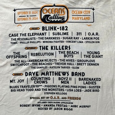 Oceans Calling Festival 2024 Long Sleeve Shirt 2XL Bella Canvas OCMD Maryland
