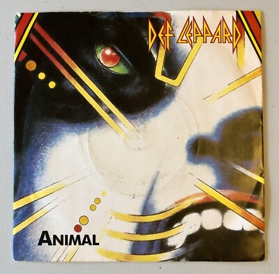 DEF LEPPARD Animal b/w Tear It Down 7'' UK Picture Sleeve Solid Centre EX/EX