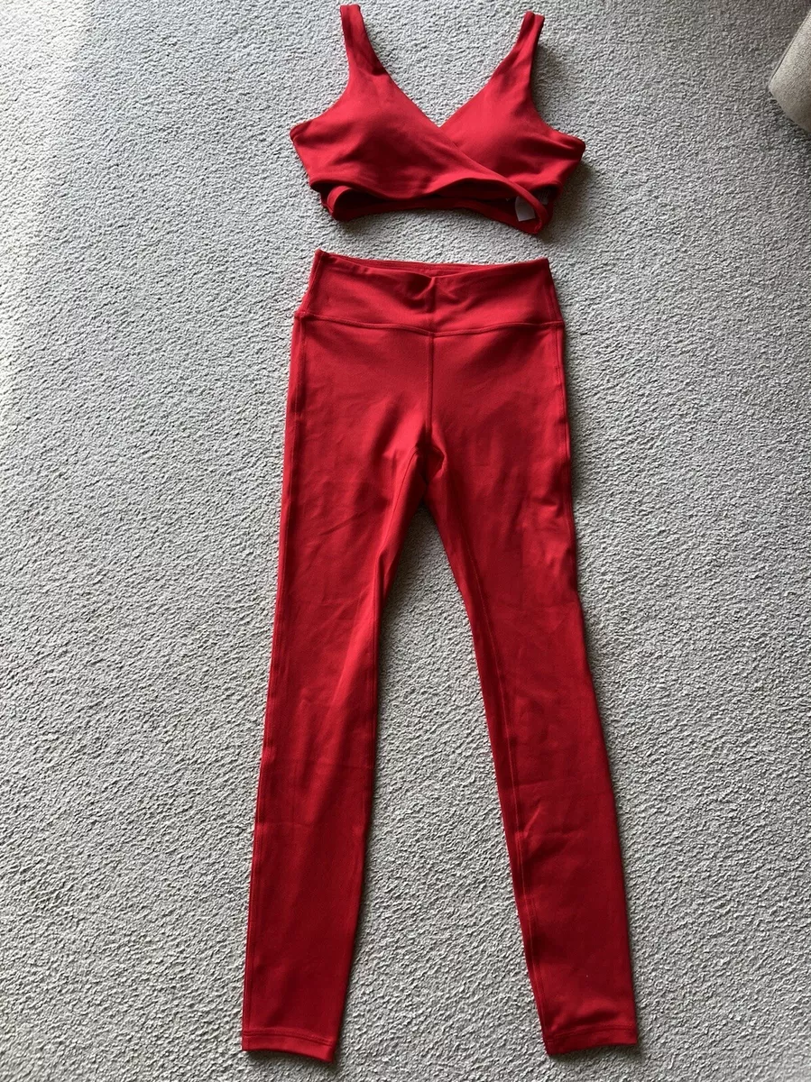 2 Piece Outfit Set GILLY HICKS Hollister Red Wrap Sports Bra