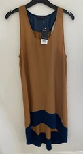 NEW Miss Selfridge UK 8  High Low  Shift Shirt Dress Camel Brown