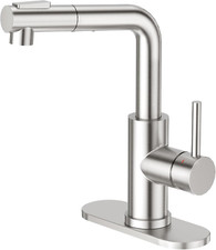 Brushed Nickel Pull Down Kitchen Faucet for Mini Sink  RV Utility Use