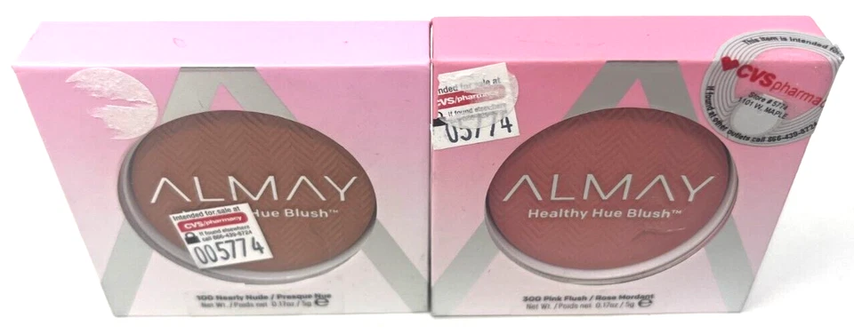 (2) Almay Healthy Hue Blush 0.17 oz Sealed 100 - Nearly Nude & 300 - Pink Flush - Image 2 of 3