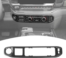 Carbon Fiber Print A/C Control Panel Cover ABS Fits 22-24 Silverado 1500 3500 HD