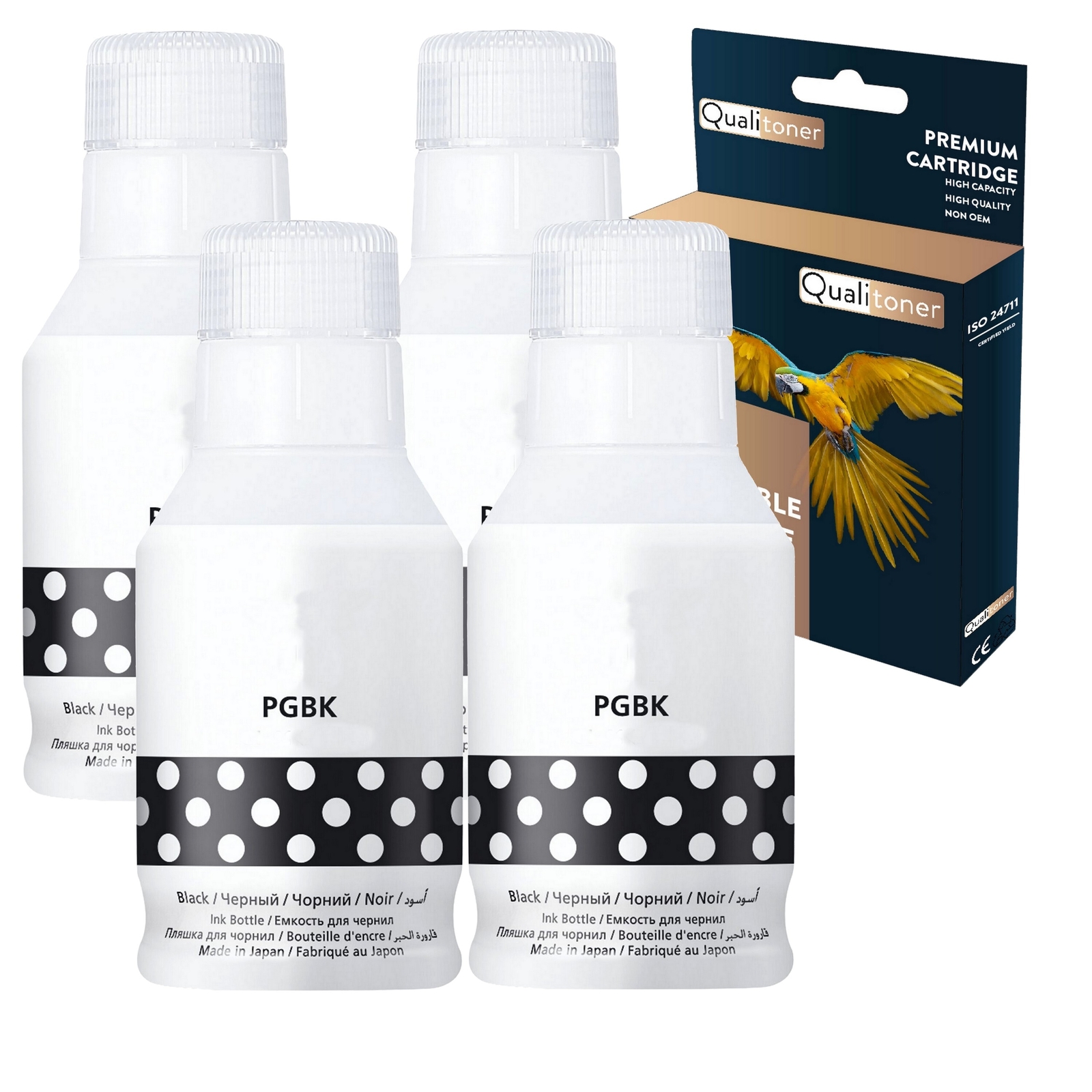 Encre GI53 noir QUALITONER flacon 135 ml anti-bavure pour Canon Maxify G