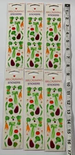 Mrs. Grossman's Lot of 6 Vegetables Stickers 3 Sheets per Pkg Veggies New