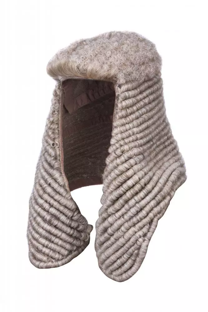 Brown top judge wig