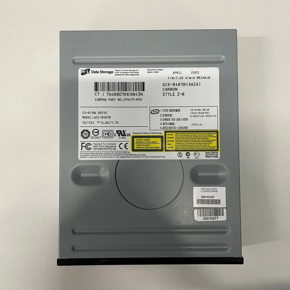 Hitachi LG GCE-8481B CD-R/RW IDE Desktop Optical Disk Drive Burner 295475-M30 - Image 2 of 4