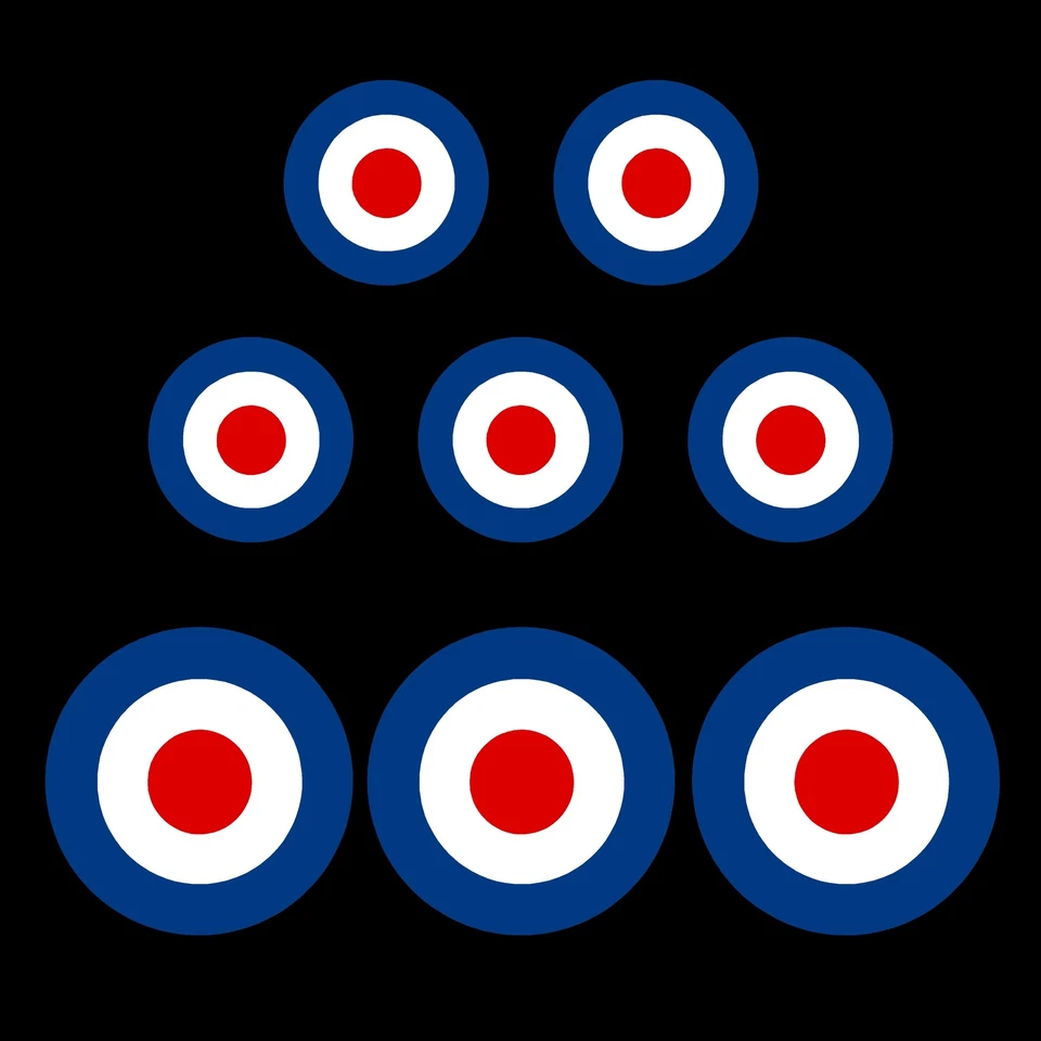 HEALTH&SAFETYDIRECT RAF MOD - Roundel Target Sticker - Bulk Pack & Single - van, car, scooter, vespa