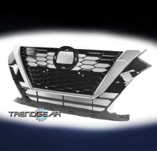 For 2020-2021 Sentra Front Upper Hood+Bumper Lower Grille Combo Set Black/Chrome