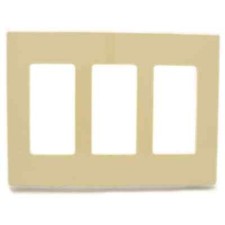 Leviton 3-Gang Ivory Decora/Rocker Polycarbonate Standard Screwless Wall Plate