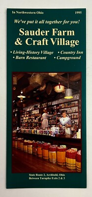 1995 Archbold Ohio Sauder Farm Craft Village County Inn Vintage Travel Brochure