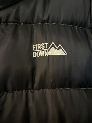 First down reversible men's down jacket yellow/black size Large