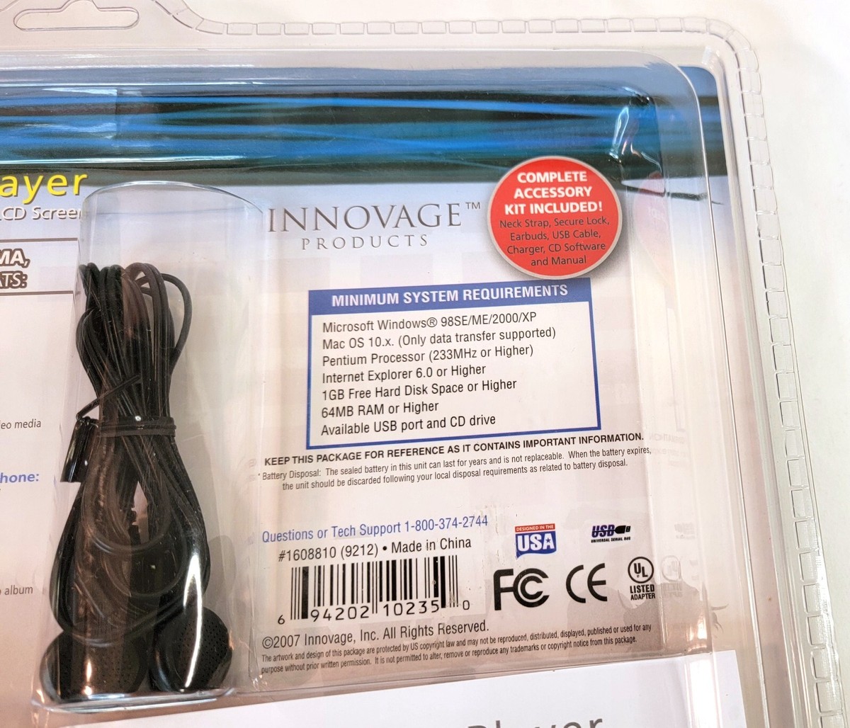 Innovage MP3 & Video Player LCD Full Color Screen with Accessories