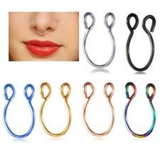 Fake Piercing Nose Nose Piercing Hoop Septum Jewelry Jewelr Prof L1D7 P4Y6 A2G8