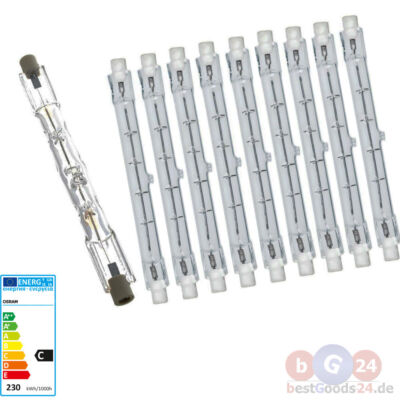 8 x Eco Halogen 80W-230V-R7s Halogenstab 80,3mm warmweiß Brenner dimmbar