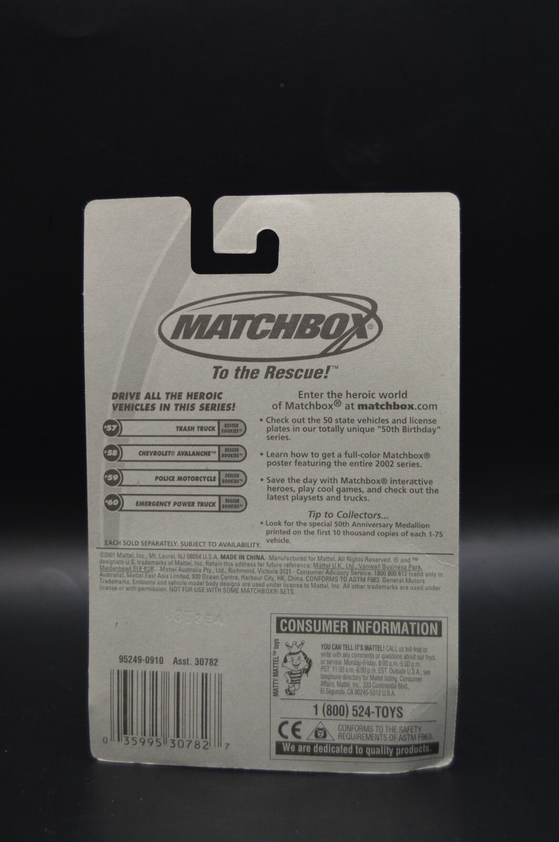 じゅん Matchbox Rescue Rookies Trash Truck Black Die Cast #57/75 | eBay