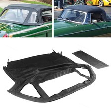 Black Soft Top Convertible Fits 1971 1972-79 80 Mg Mgb W 3pcs Plastic Windows