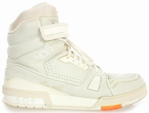 Louis Vuitton Charlie Sneaker Boot Monogram Denim White Men 8 Women 10 7LV Louis Vuitton Calfskin Monogram Denim Mens Charlie High Top  main image 4