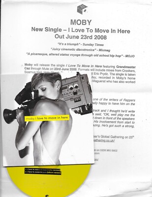 MOBY - i love to move in here -  Card Sleeve,  2 track CD Single