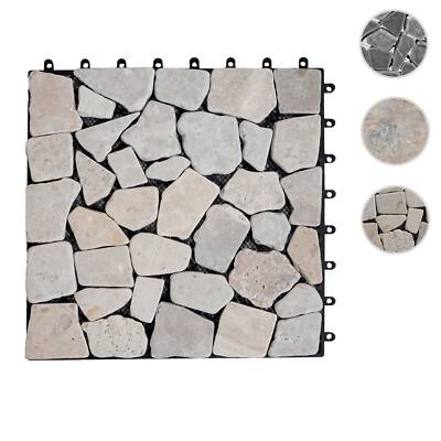 Steinfliese HWC-E18, Bodenfliese Steckfliese Balkon/Terrasse, 11x je 30x30cm=1m²