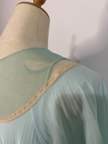 Vintage 70s Negligee - Osti Bri Sheer Long Night Dress & Diamond Cut Robe (12) - Picture 8 of 16