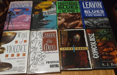 Large lot first edition signed mysteries including S. J. Rozan and Ace Atkins!