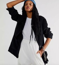 Free People Soft Black Corduroy Blazer Jacket Size Xs - Only Worn A Few Times!!