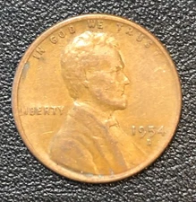 1954-D Lincoln Penny Cent Error VARIETY Double D Stamped Repunch Mint Mark Coin