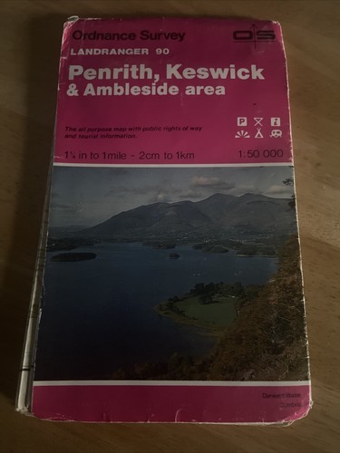 Ordnance Survey Landranger Map - Penrith, Keswick & Ambleside, Sheet 90 - 1988