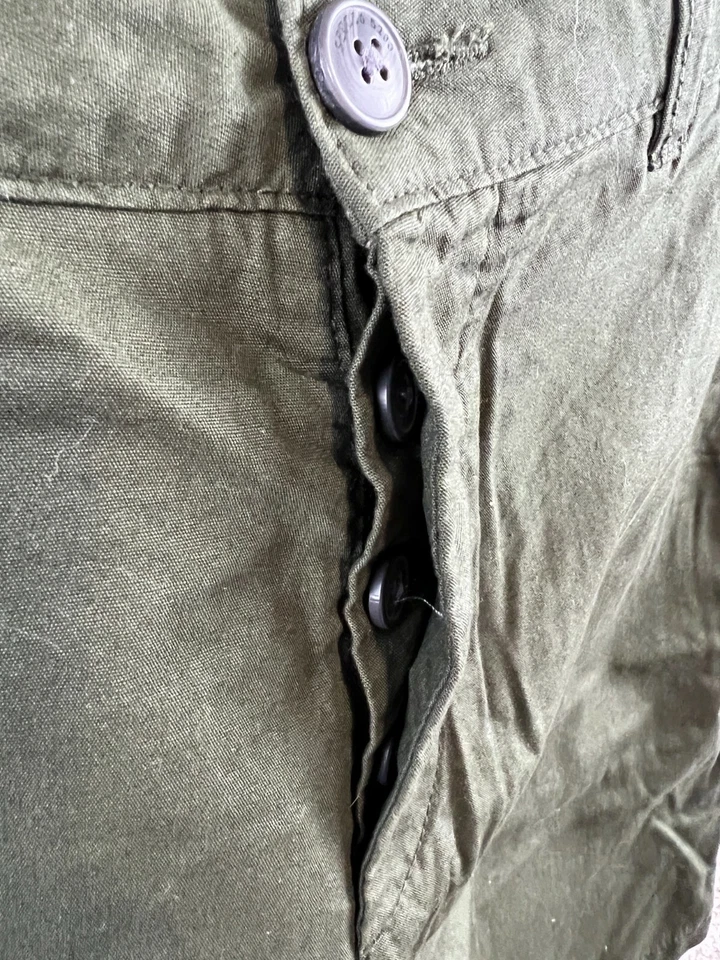 Pantalones Cortos Chinos H&M Divididos Para Hombre Talla 28 Verde 100% Algodón Pantalones Cortos Botón Mosca Foto 4 de 4