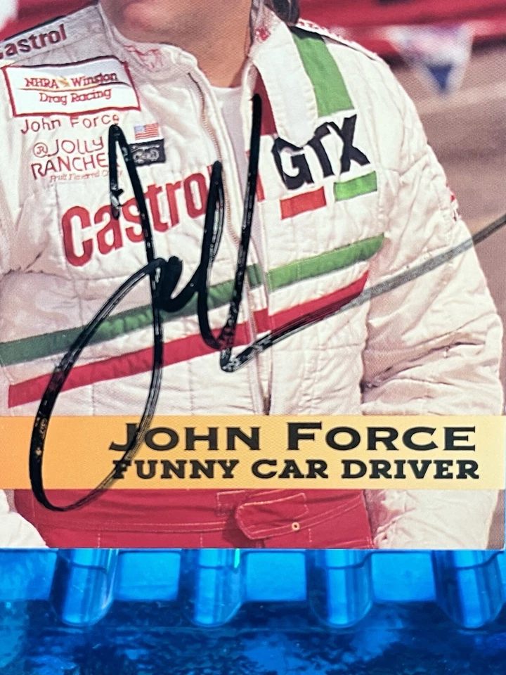 JOHN FORCE  AUTOGRAPHED 1992 PRO SET CARD FUNNYCAR  WORLD CHAMP Signed Castrol  - Image 2 of 3