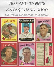 1959 TOPPS BASEBALL 2 TO 501 / SEE DROP DOWN MENU FOR CARD YOU WILL RECEIVE