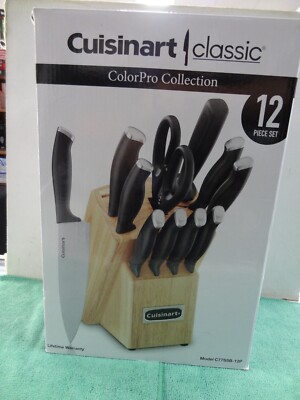 NEW Cuisinart Classic ColorPro Collection 12-piece Knife Block Set