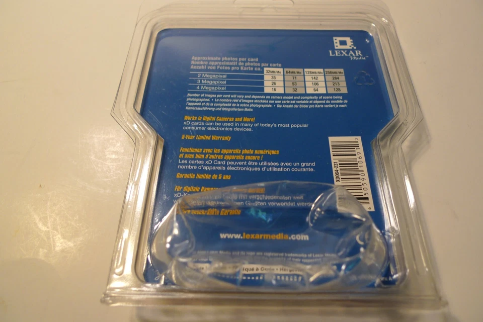 NEW Lexar Genuine Olympus 64MB xD-Picture Card OEM MXD64P3 SEALED XD064-231 NIB - Image 2 of 4