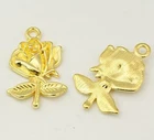 10 TIBETAN STYLE ROSE FLOWER CHARMS PENDANTS GOLD PLATED 22mm x 17mm C84