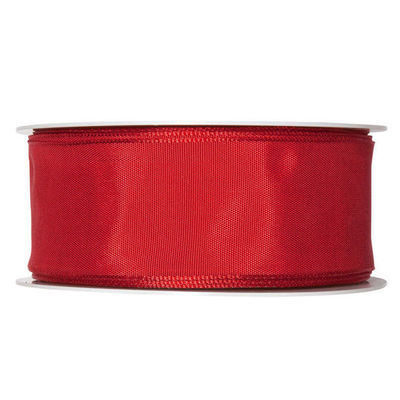 Stoffband Satin 40mm voll 25m Rolle hellrot