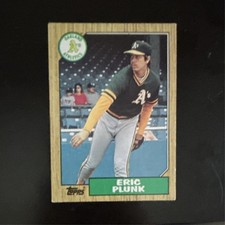 Topps 1987 Topps Eric Plunk Oakland Athletics #587 MLB Baseball Rookie Card. rookie card picture