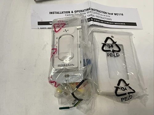 Minka Aire WC116 4 Speed Wall Mount Fan Control White - Picture 6 of 13