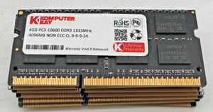 8 Stück 4GB COMPUTER BAY PC3-10600 DDR3-1333 Laptop RAM Speichermodule