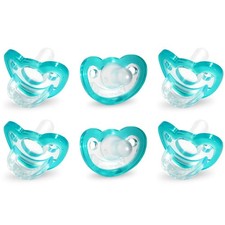RaZbaby Jollypop Pacifier 0-3 Months 6 Pack Teal - USA Made Orthodontic
