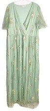 Baltic Born Layla Tulle Maxi Dress Light Green Floral Romantic Fairy Formal 3XL