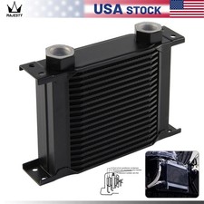 Universal 19 Row Transmission Engine Oil Cooler M22×1.5 Female Ports Aluminum